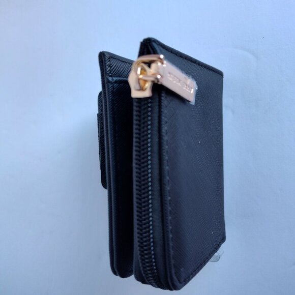 Ladies Anne Klein Black Faux Leather Bifold Wallet & Sanitizer Key Chain - Picture 4 of 4